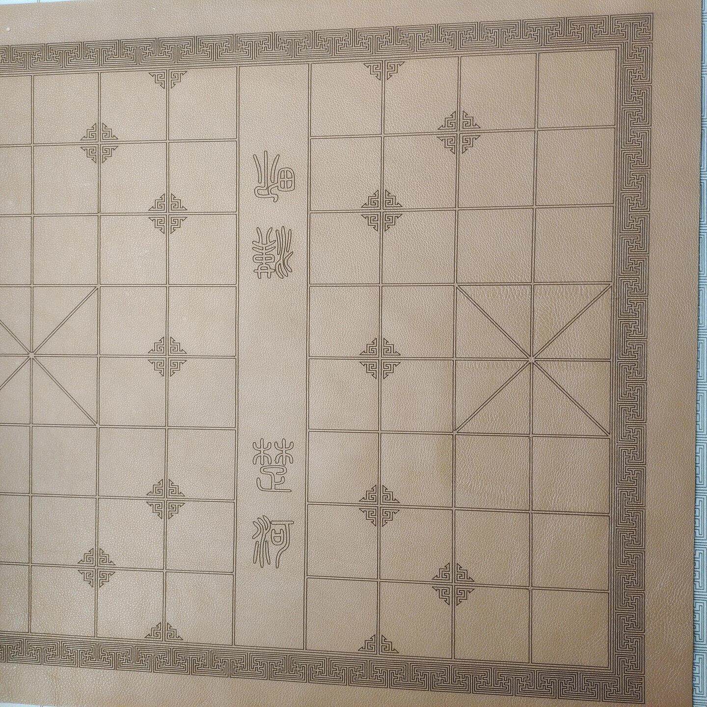 真牛皮棋盘彷古中国象棋棋盘真皮复古加厚棕色咖啡色皮子折叠