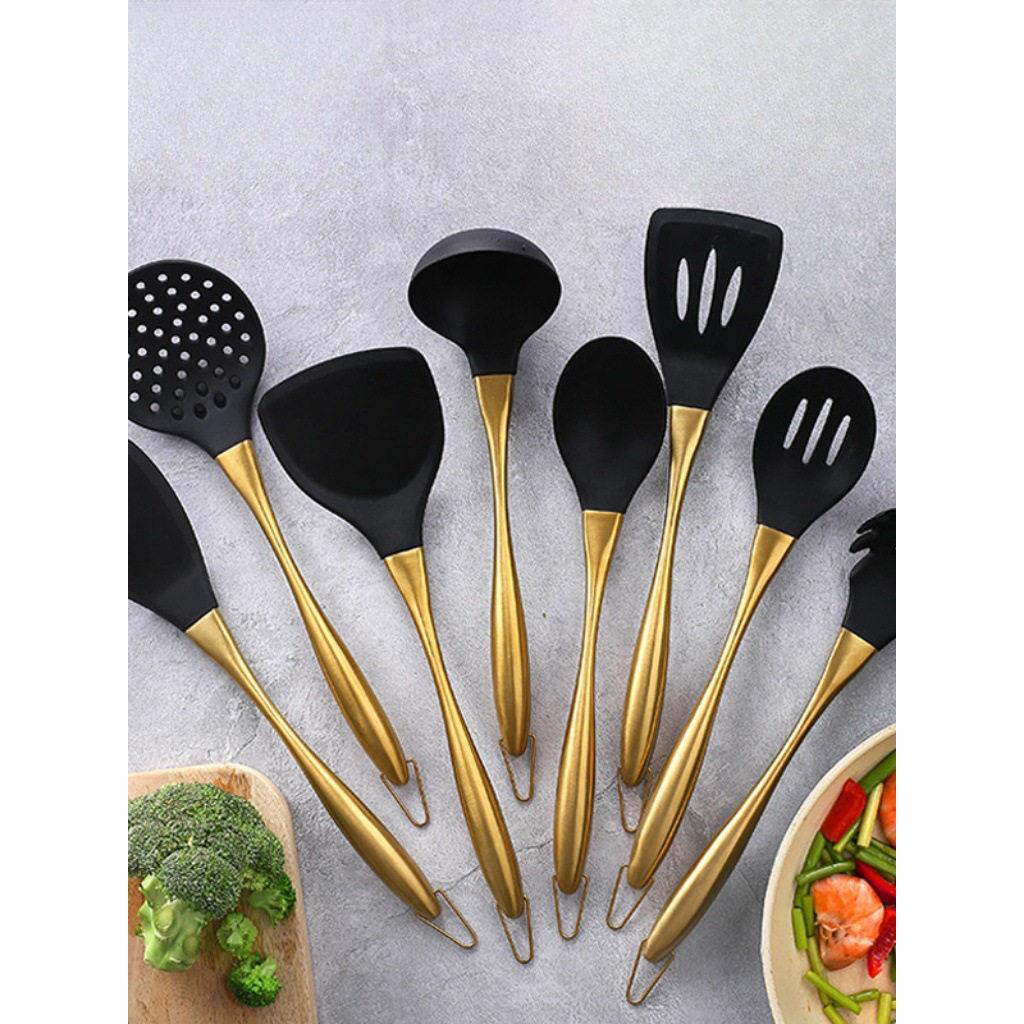 新款不锈钢食品级家用勺子炒菜铲子厨具套装硅胶锅铲工厂