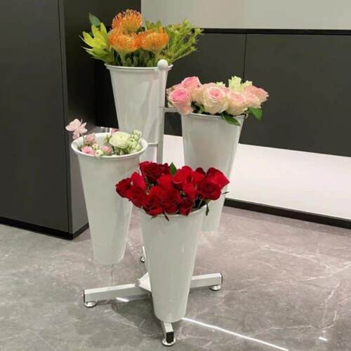 大号花店多层花架 花店货架 铁艺花架 鲜花货架 花店花桶 展示架