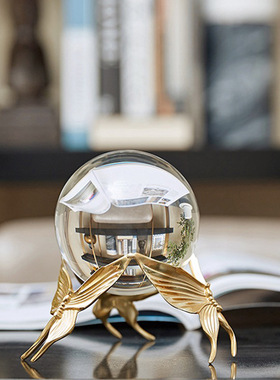 北欧轻奢风蝴蝶水晶球摆件创意家居工艺品客厅玄关办公室装饰品