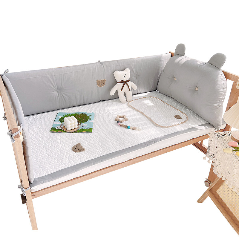 婴儿床床围栏软包a类全棉儿童床防撞靠垫新生宝宝拼接床护栏围挡