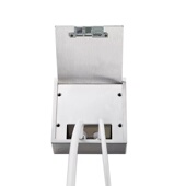 45MM超薄纯平隐形隐藏式 净水管五孔网络地插 不锈钢地板插座嵌入式