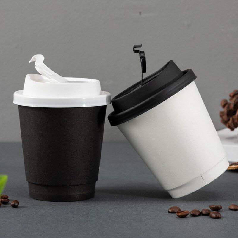 定制一次性咖啡杯打包外带防漏奶茶饮料防烫开关带盖加厚瓦楞纸杯
