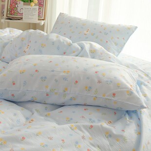 小白鹅双层纱布宝宝婴儿30x50儿童枕套一对装 枕头套全棉纯棉40x60