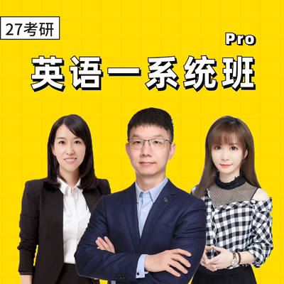 2027考研英语一系统班书课包一对一教学辅导Pro