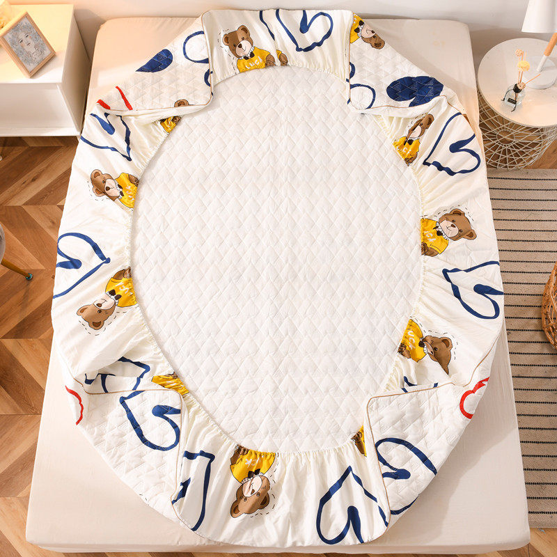 防水床笠单件纯棉1.8m隔尿透气床罩夹棉床垫套子防滑席梦思保护套