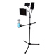 升降加重麦克风舞台三角话筒支架落地式 平板话筒手机支架金属麦架