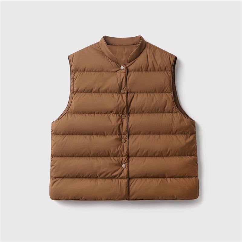 95鹅绒马甲羽绒服女款2024新款秋冬立领百搭内胆中式高端背心外穿