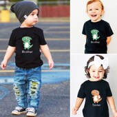 t恤 爸爸妈妈一家三口四口恐龙卡通休闲纯棉短袖 2023年夏季 亲子装