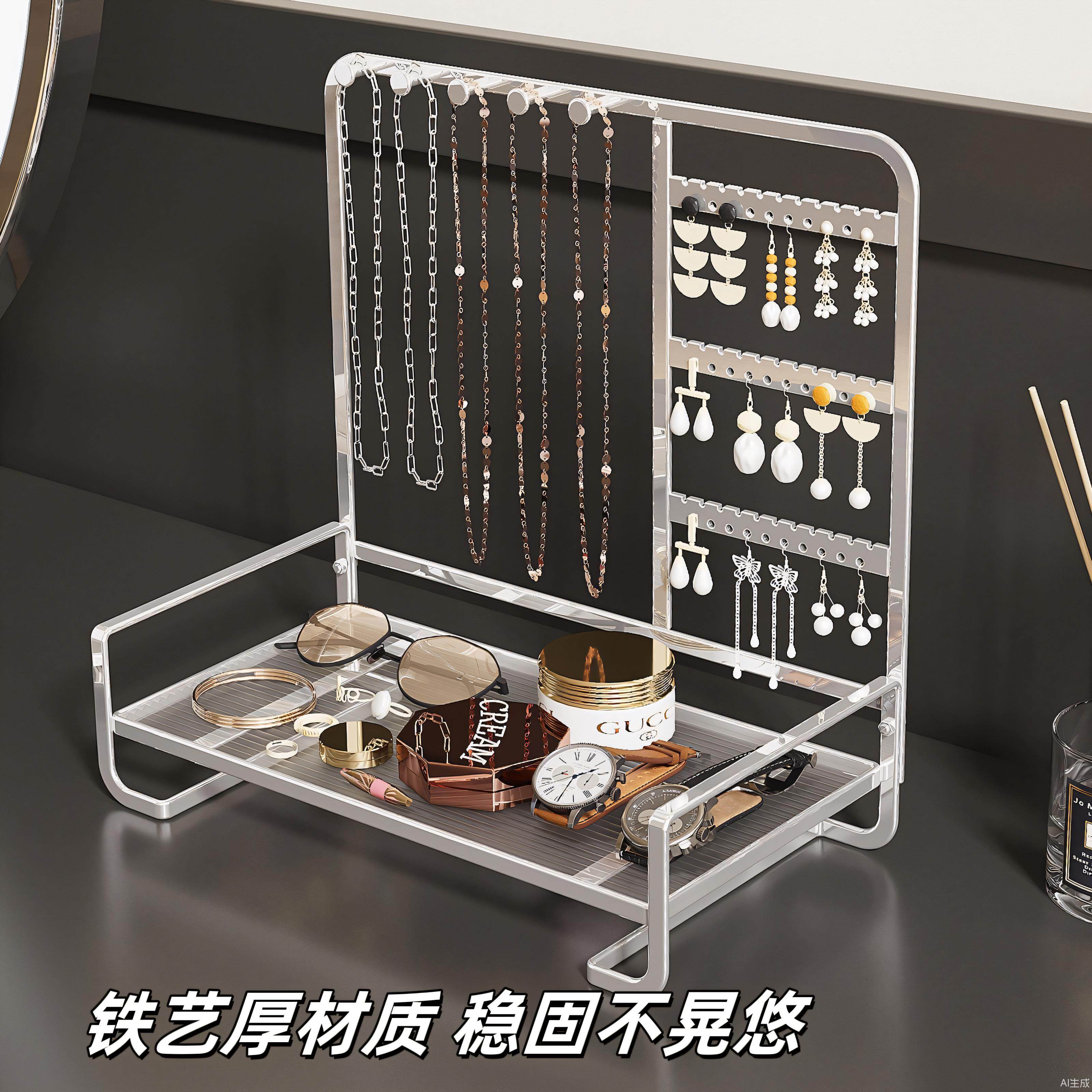 饰品展示架首饰收纳架项链手串架子铁艺戒指托盘耳坠耳环挂架收纳