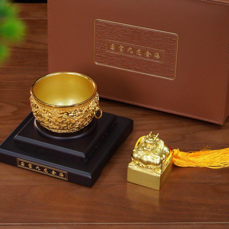 《九龙金海》宫匠雅器非遗花丝錾刻技艺打造家居招财摆件