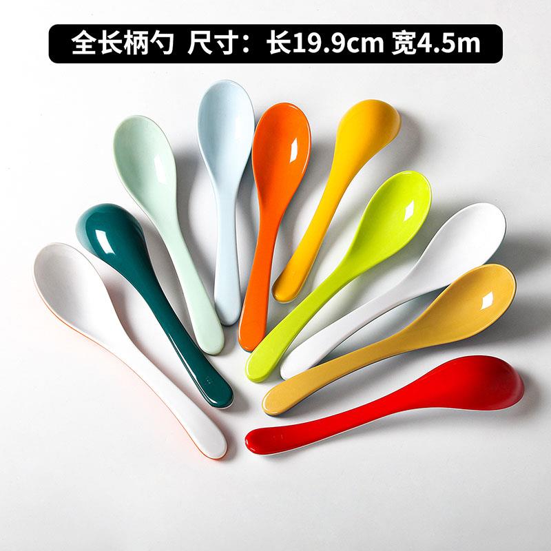 密胺餐具商用餐厅饭店创意米饭汤勺仿瓷勺子火锅店专用调羹带勾勺