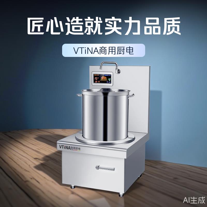 商用电磁炉灶大功率15kw卤肉卤货煲汤熬汤电炉矮脚低汤炉