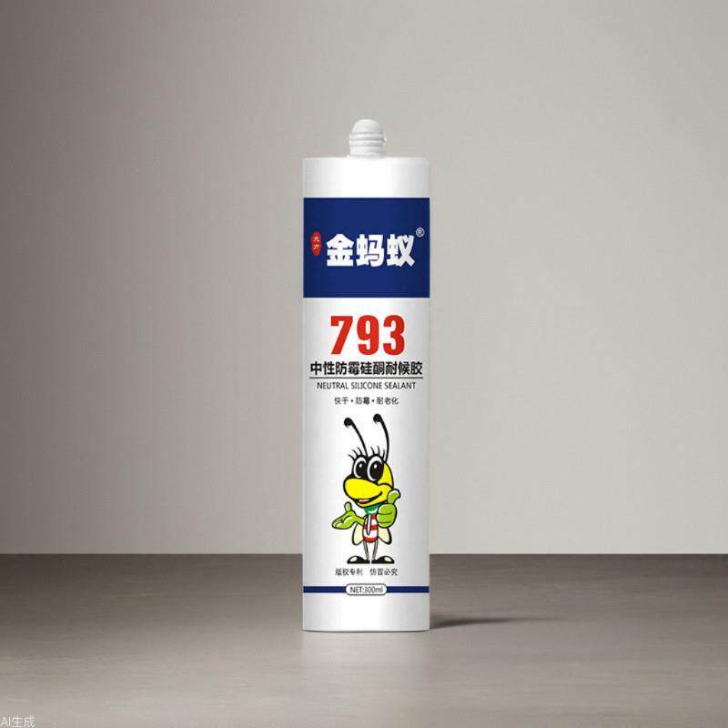 金蚂蚁793中性透明硅酮玻璃胶黑色彩色耐候批發彩色玻璃胶