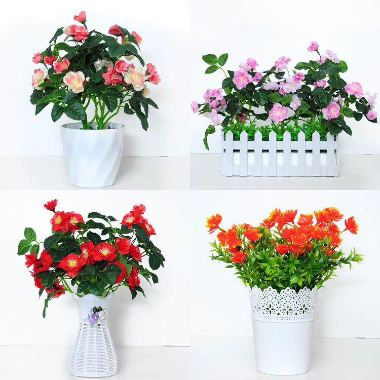假花仿真花 客厅装饰花绢花塑料花仿真盆栽盆景摆件摆设 假花盆栽