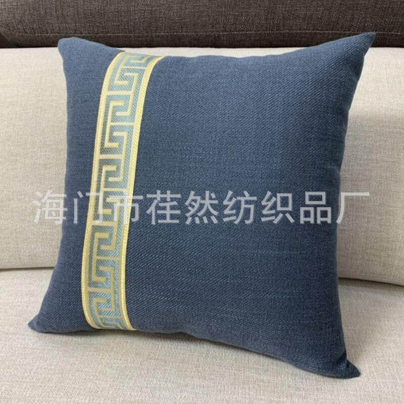 棉麻纯色靠垫现代简约风格沙发抱枕护腰枕新中式亚麻靠背垫抱枕套