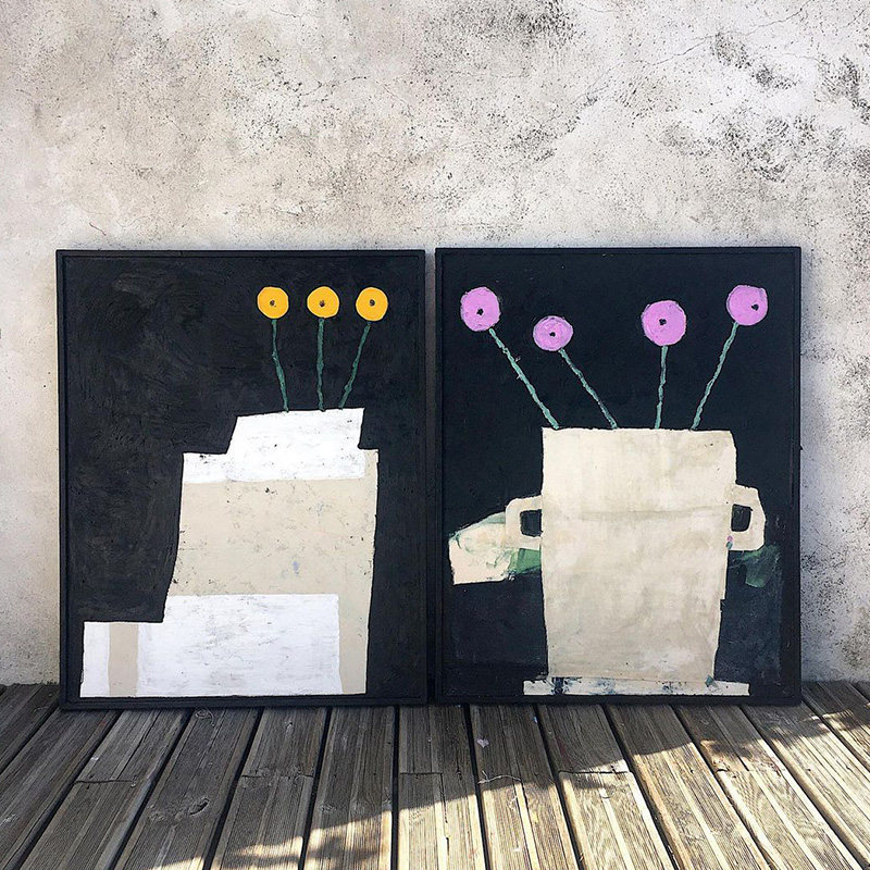 开得有点随意韩风客厅装饰画抽象艺术油画挂画趣味大尺寸壁画