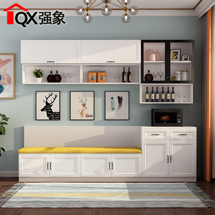 强象简约餐厅卡座餐边柜餐桌组合家用小户型靠墙酒柜储物柜G-232