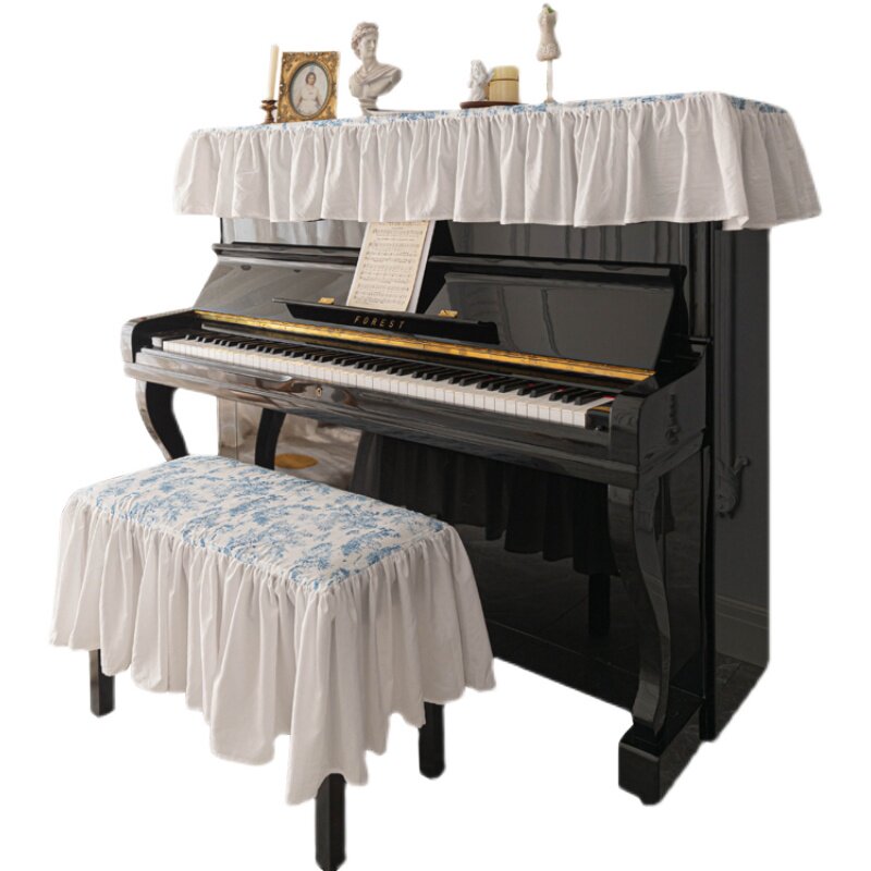 钢琴顶罩蕾丝钢琴罩法式防尘半罩钢琴巾琴键盖布全罩电子钢琴套
