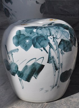 景德镇陶瓷凳子户外庭院子阳台石凳子凉墩换鞋凳手绘水墨牡丹浴室