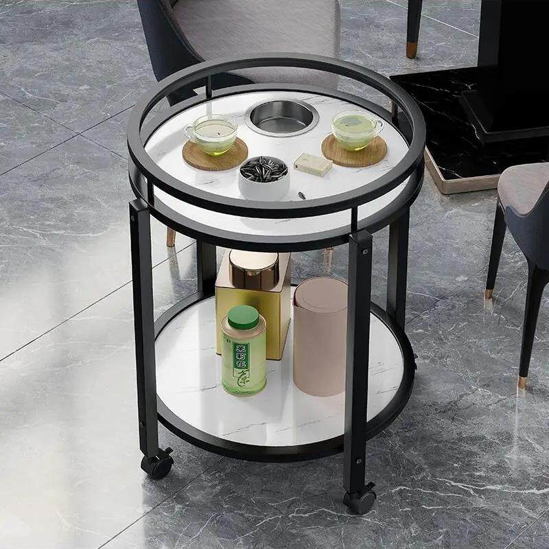 麻将桌专用烟灰缸麻将桌茶几茶水架双层圆形棋牌室专用烟缸茶水台