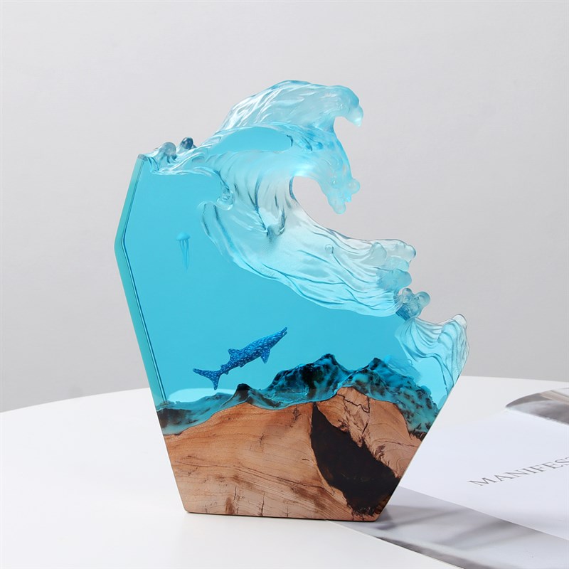 浪花硅胶模具翻糖巧克力蛋糕装饰摆件插件生日蓝色系海浪烘焙配件