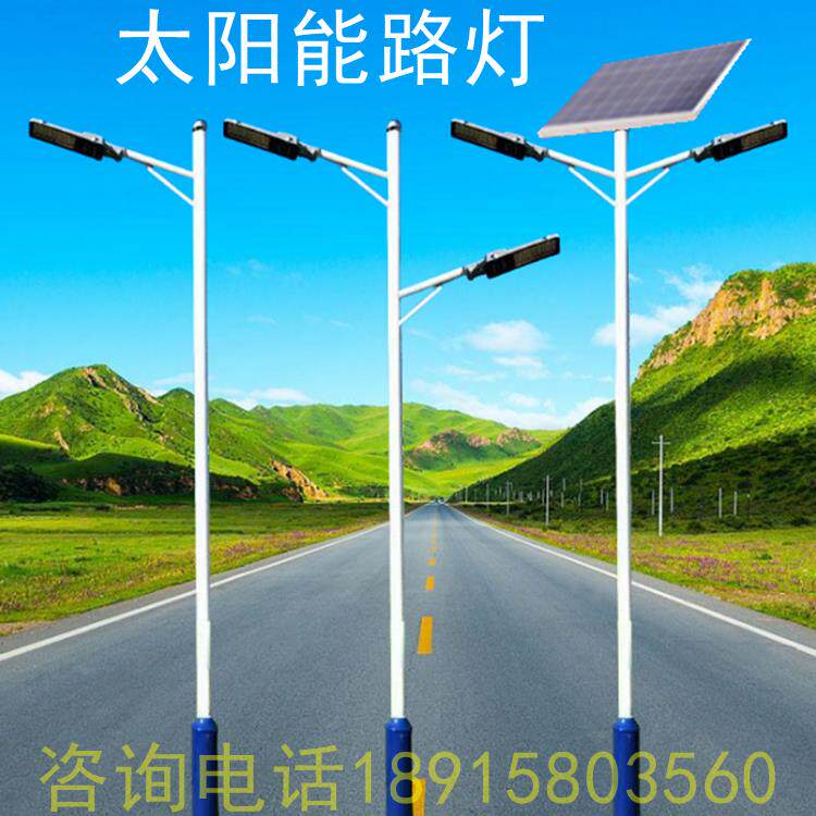 LED双头太阳能路灯3至6米可选 简约现代风格IP65防水智能控制