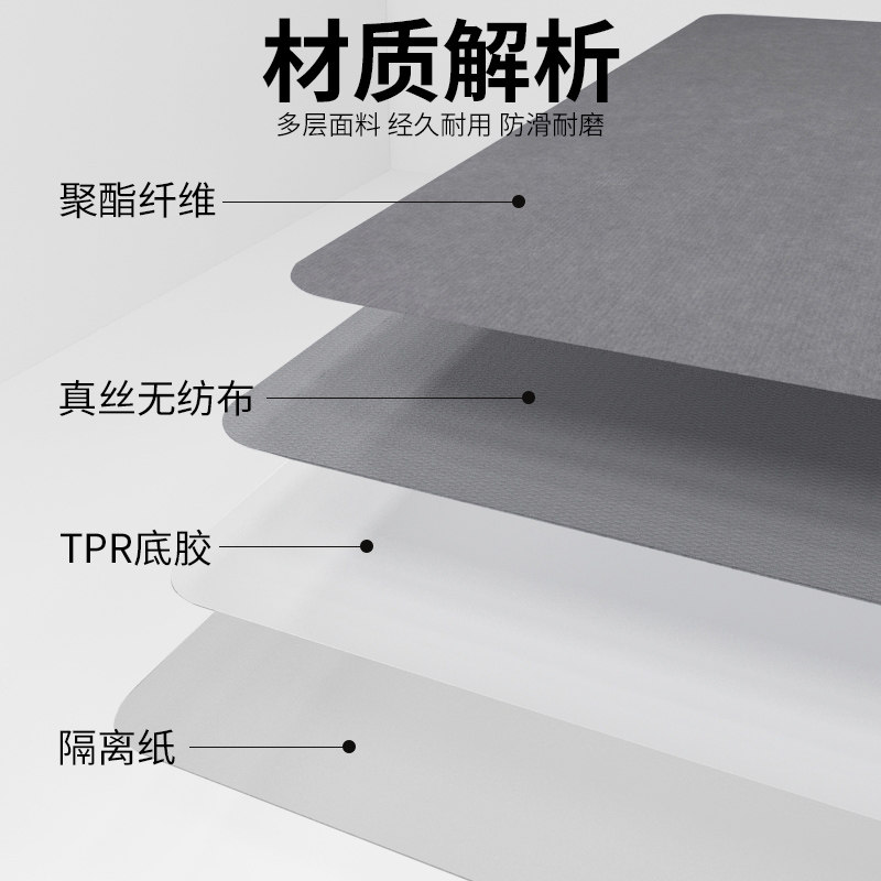 现代简约风格地毯 电脑椅地垫防磨转椅垫子 家用书房椅子脚垫 可