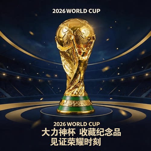 2026年世界杯模型大力神杯奖杯足球比赛奖杯树脂美加墨装饰场景布置创意纪念品摆件定制刻字周边1比1金球奖靴