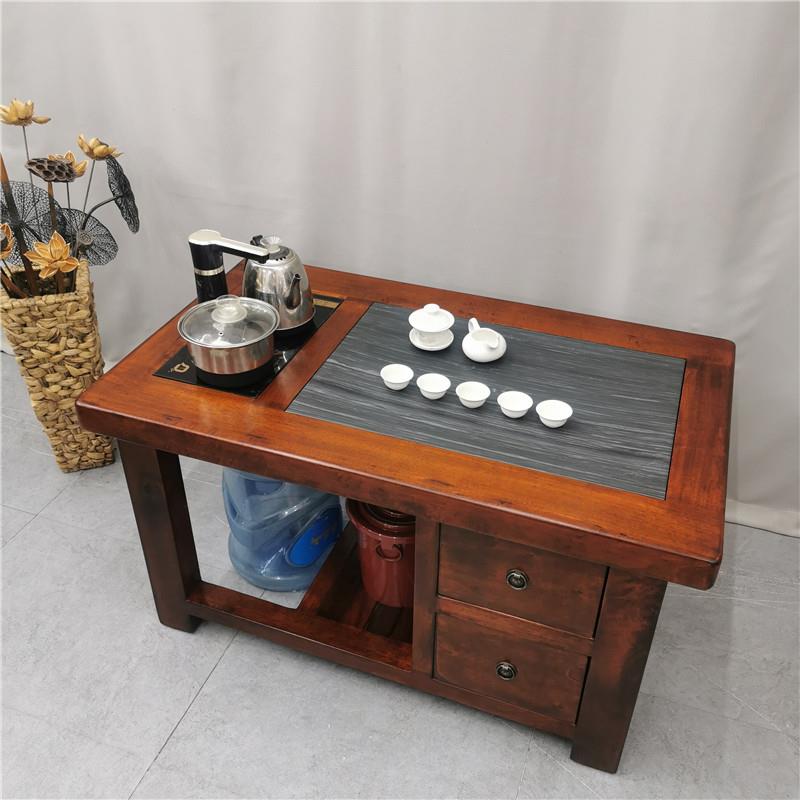 老船木茶几家用客厅小户型泡茶办公室小茶台阳台茶几泡茶一体简约