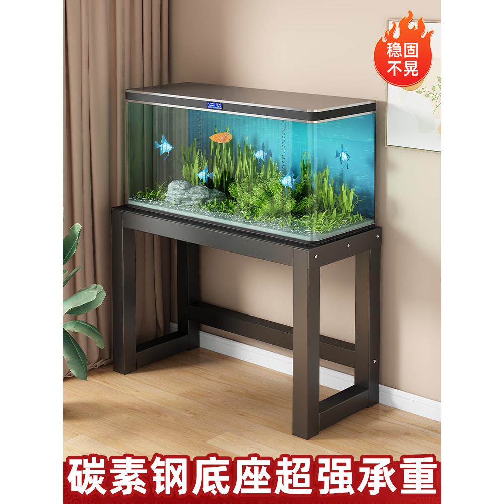 鱼缸柜现代简约金属承重鱼缸底柜带门家用鱼缸架客厅鱼缸底座柜子