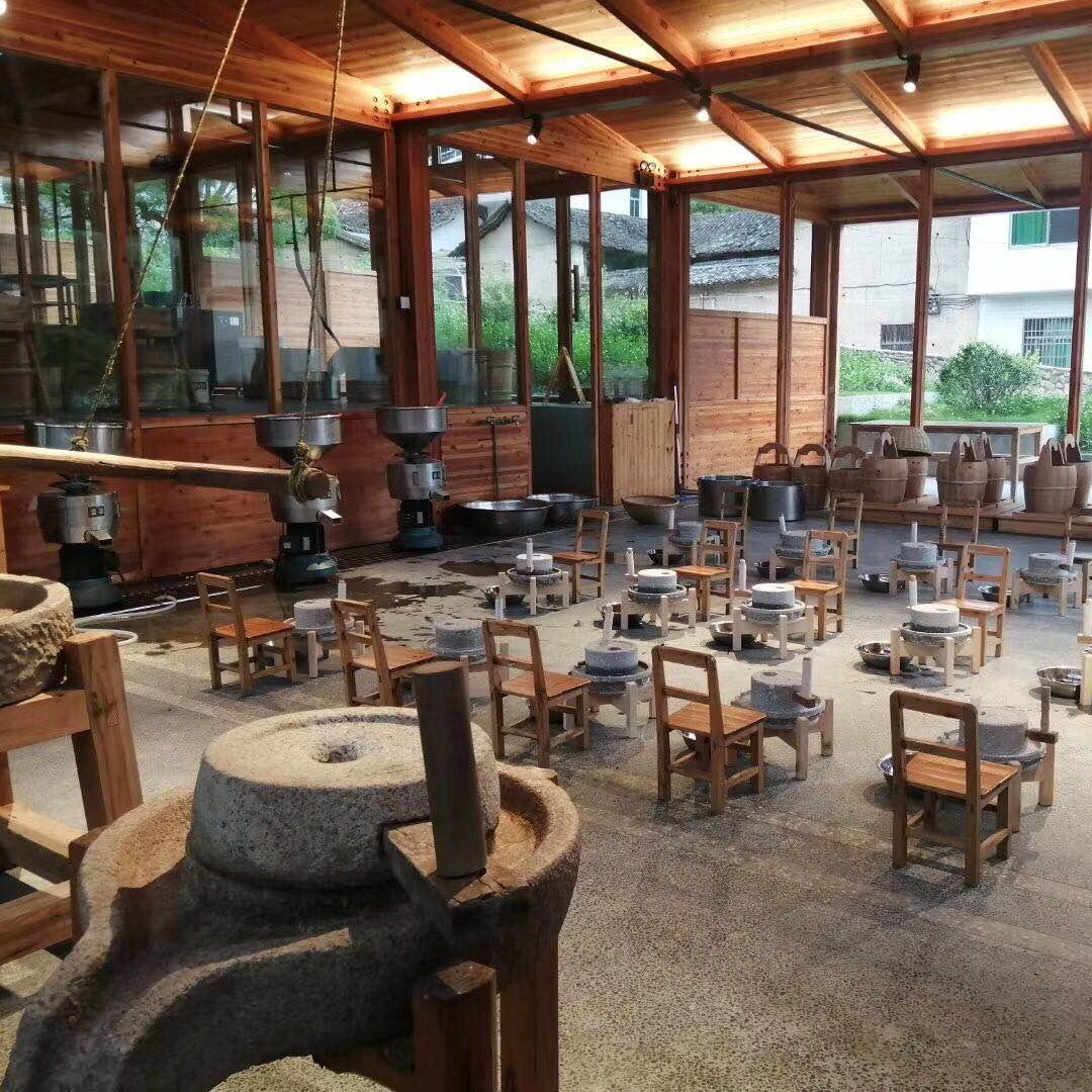 幼儿园研学活动小石磨家用小型豆浆豆腐手动推磨盘机老式石墨磨子