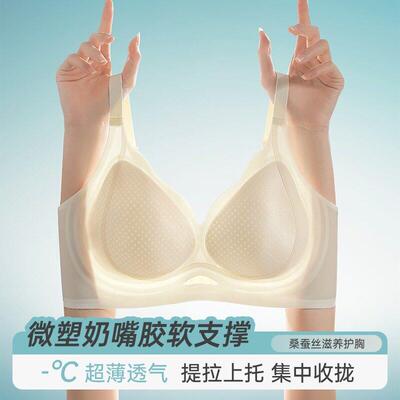 诗芳夏内衣聚拢提拉薄款透气无痕果冻条软支撑收副乳防下垂文胸罩
