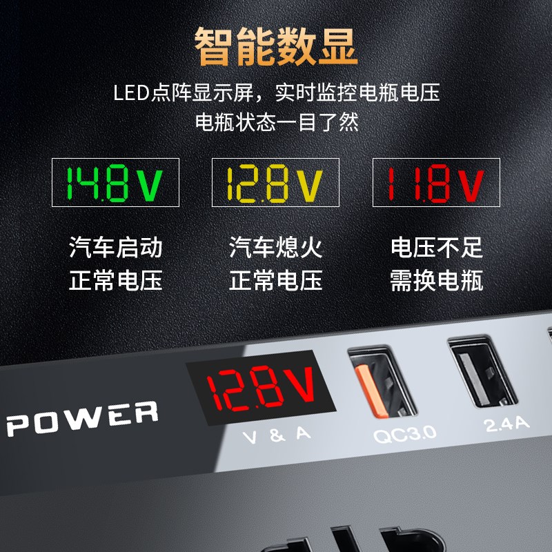 适用标致车载逆变转换器308/408/508L/4008/5008/12v转220v充电器