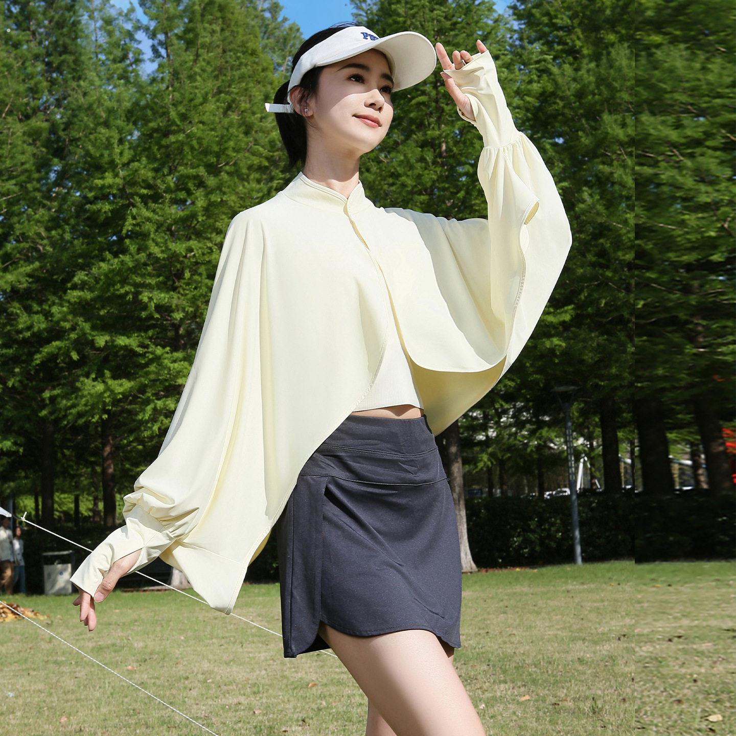冰丝防晒披肩女2026新款夏季户外骑车开车遮阳透气罩衫外搭防晒衣