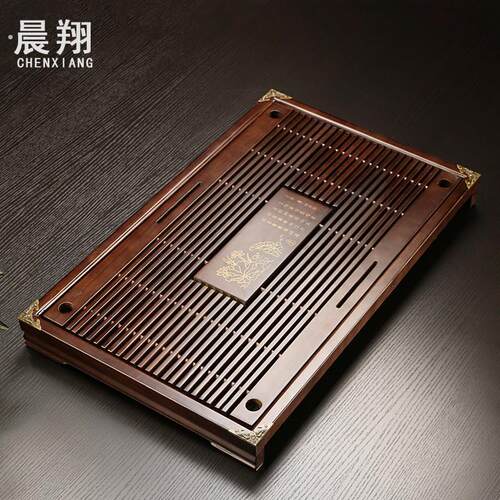 功夫茶具抽屉式排水茶盘 家用实木储水茶盘茶台茶海茶托盘