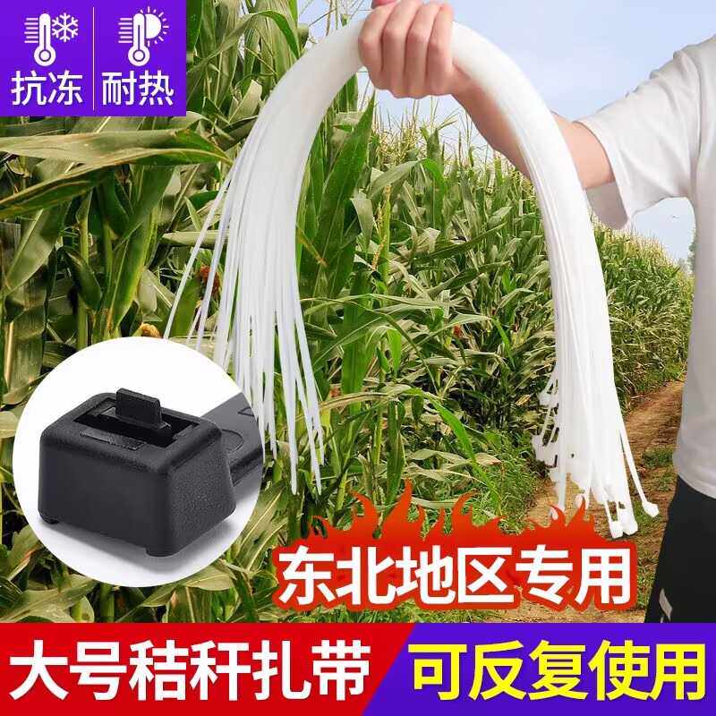 玉米秸秆打包可松式扎带10*1000长舌扣1200活扣扎带捆秆绳扎线带