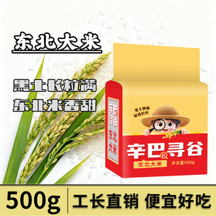 东北大米500g米砖珍珠米圆粒米近期打磨5斤真空包装新米好吃不贵