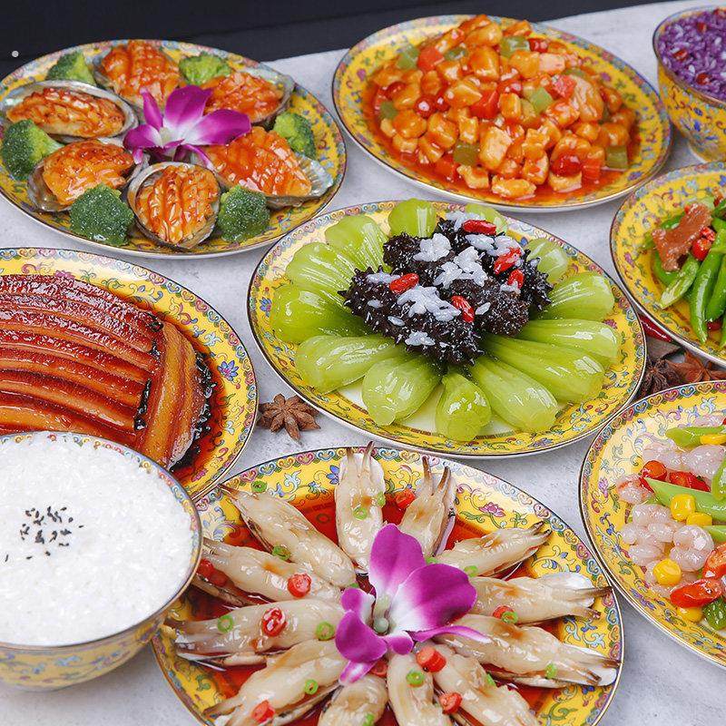 仿真菜品模型中餐炒菜食品展示美食博物馆样品菜红烧肉米饭假排骨