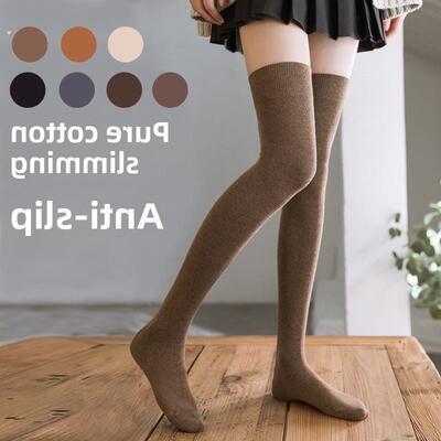 过膝袜女春秋款纯棉长筒压力护膝高筒秋冬黑色大腿长腿袜女士长袜