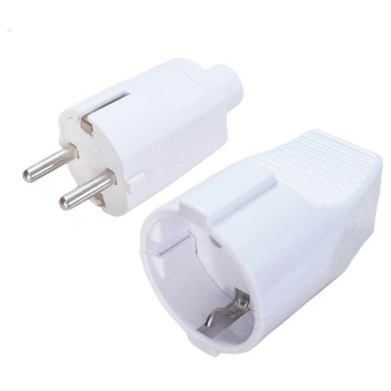 欧规欧标欧式公母插头2圆两圆脚插头电源接线德国韩国俄罗斯16A,电子/电工,插头,淘宝优惠券,粉丝福利购,淘宝优惠卷