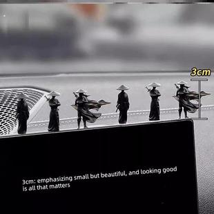 创意桌面侠客汽车窗边中控台摆件江湖古风车内治愈系车内装饰摆设