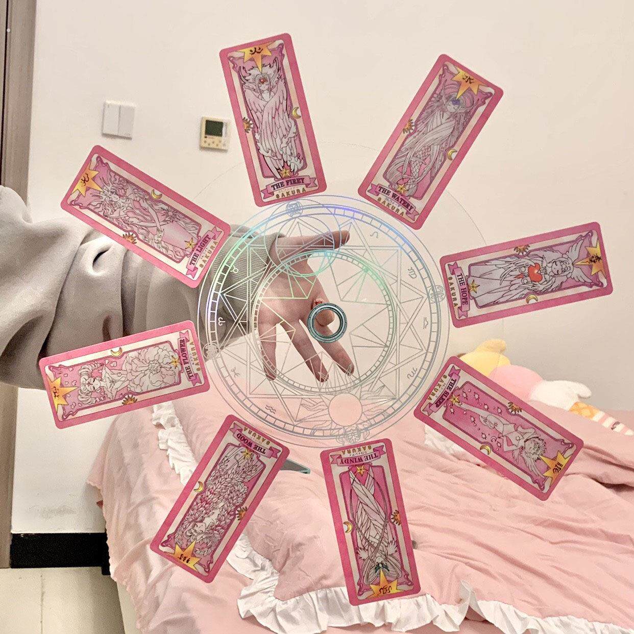 百变小樱魔法卡片转盘魔法阵库洛牌转转乐变装cos手指转盘抖音同