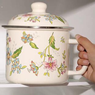 冰箱好放3斤猪油罐家用耐高温带把手密封罐带盖子老式搪瓷调味罐