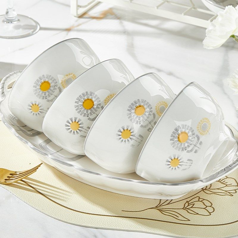 陶瓷米饭碗家用釉下彩健康陶瓷餐具小清新创意面碗大汤碗餐具组合,餐饮具,碗,淘宝优惠券,粉丝福利购,淘宝优惠卷