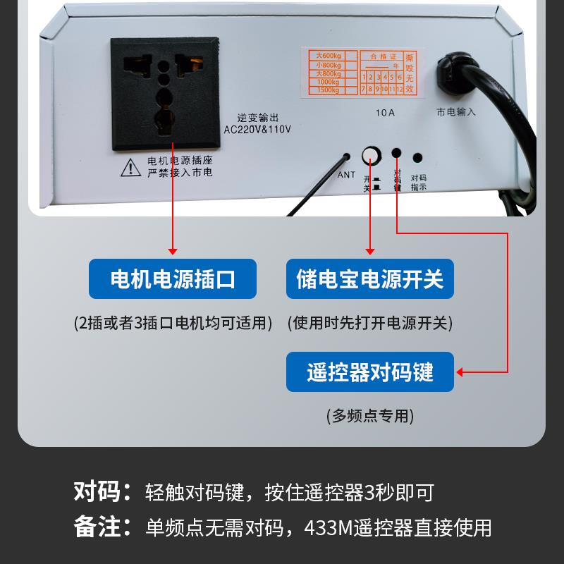 AC220V电动卷帘门卷闸门控制器交流电机停电宝电勿忧应急储备电源