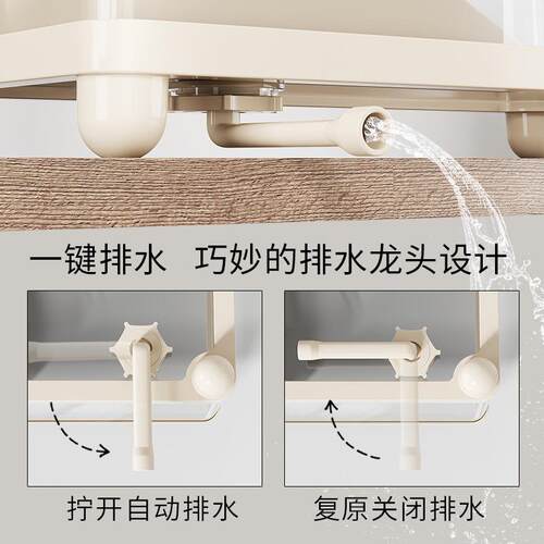 乌龟饲养缸生态造景家用带盖小型别墅爬台底部排水专用箱巴西龟缸
