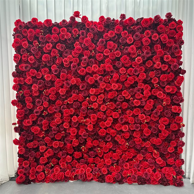 瀑布仿真玫瑰花店铺引流打卡拍照背景装饰墙订婚婚庆仿真玫瑰