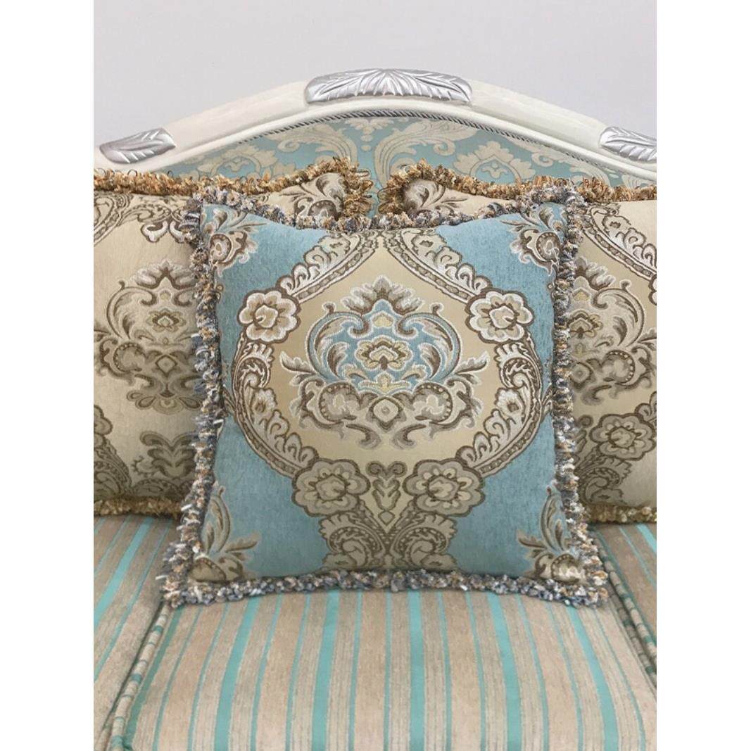 欧式枕套与核心汽车腰枕方形定制蓝色靠背小睡枕头沙发靠垫套