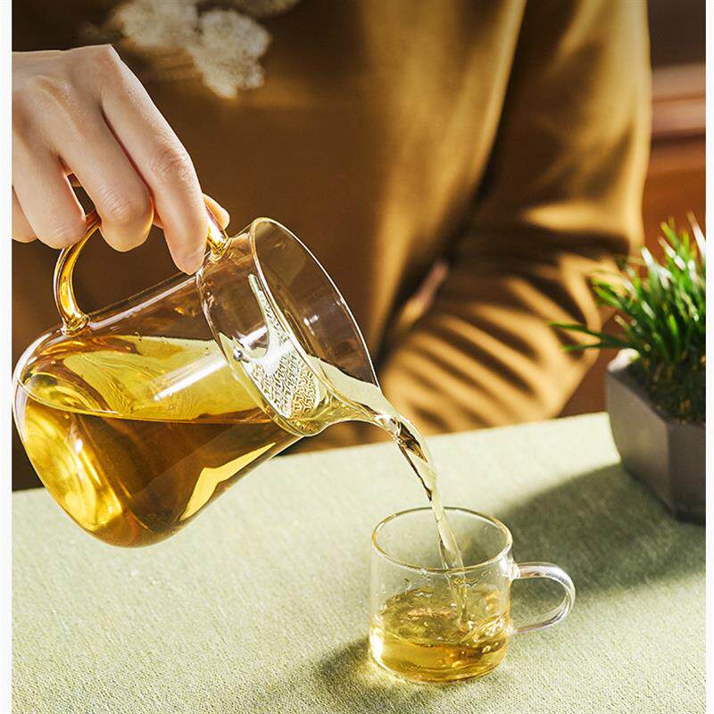 月牙公道杯玻璃高档公杯茶漏过滤网一体绿茶专用茶具泡茶壶分茶器